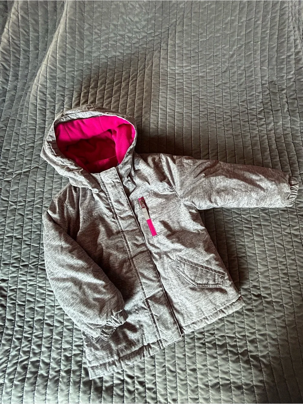 Wonder Nation gray puffer jacket with removable liner